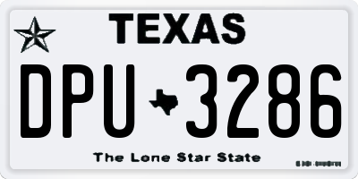 TX license plate DPU3286