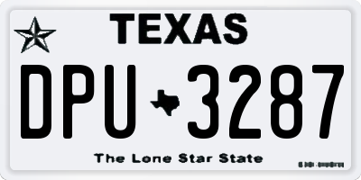 TX license plate DPU3287