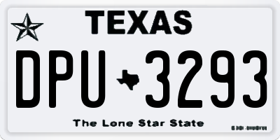 TX license plate DPU3293