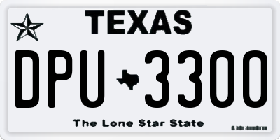 TX license plate DPU3300