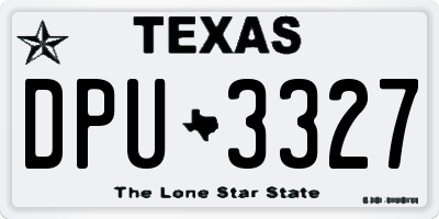 TX license plate DPU3327