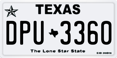 TX license plate DPU3360