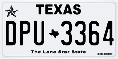 TX license plate DPU3364