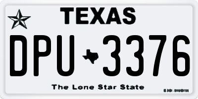 TX license plate DPU3376