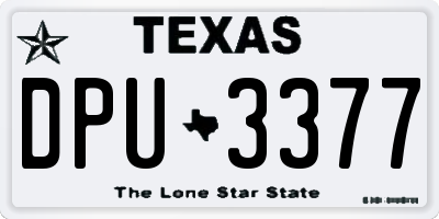 TX license plate DPU3377