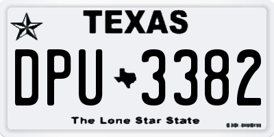 TX license plate DPU3382