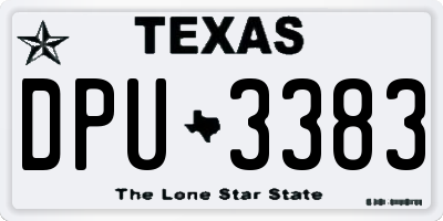 TX license plate DPU3383