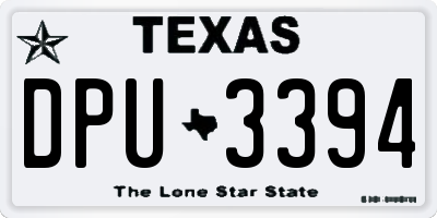 TX license plate DPU3394