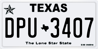 TX license plate DPU3407