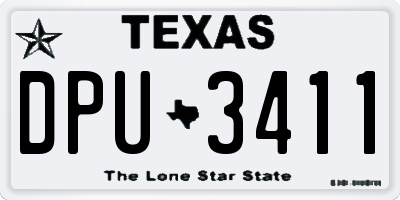 TX license plate DPU3411