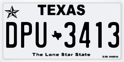 TX license plate DPU3413