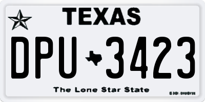 TX license plate DPU3423