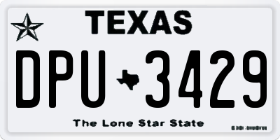 TX license plate DPU3429