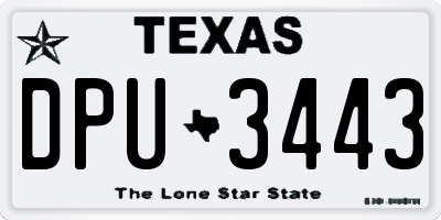 TX license plate DPU3443