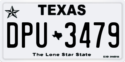 TX license plate DPU3479