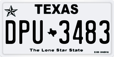 TX license plate DPU3483