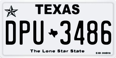 TX license plate DPU3486