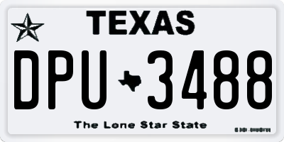 TX license plate DPU3488