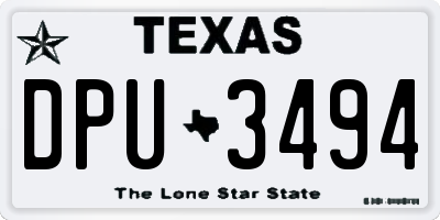 TX license plate DPU3494