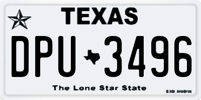 TX license plate DPU3496