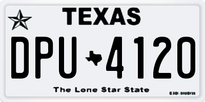 TX license plate DPU4120