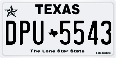 TX license plate DPU5543