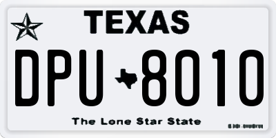 TX license plate DPU8010
