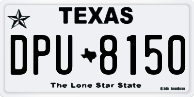 TX license plate DPU8150