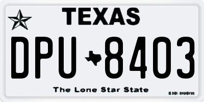 TX license plate DPU8403