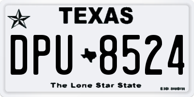 TX license plate DPU8524