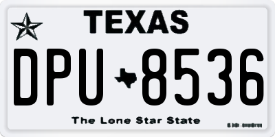 TX license plate DPU8536