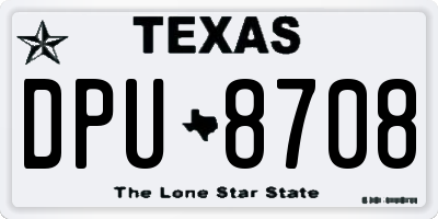 TX license plate DPU8708