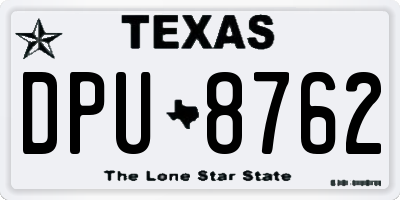 TX license plate DPU8762