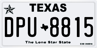 TX license plate DPU8815