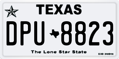 TX license plate DPU8823