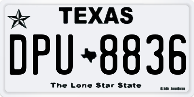 TX license plate DPU8836