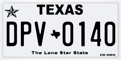 TX license plate DPV0140