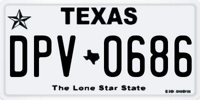 TX license plate DPV0686