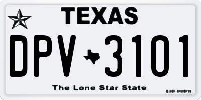 TX license plate DPV3101