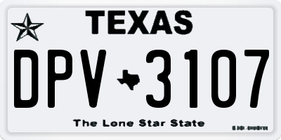 TX license plate DPV3107