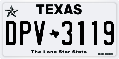 TX license plate DPV3119