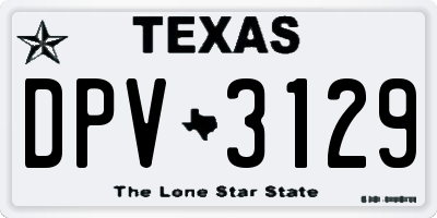 TX license plate DPV3129