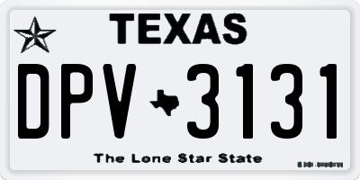 TX license plate DPV3131