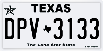 TX license plate DPV3133