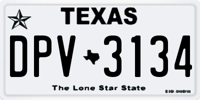 TX license plate DPV3134