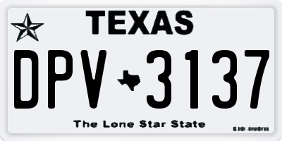 TX license plate DPV3137