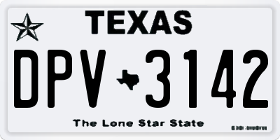 TX license plate DPV3142