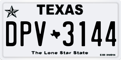 TX license plate DPV3144