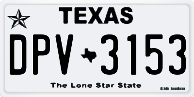 TX license plate DPV3153