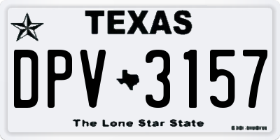 TX license plate DPV3157